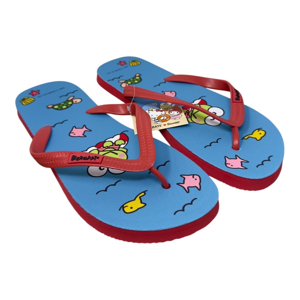 KEROPPI Flip Flops (XL) VACATION Hello Kitty Sanrio‎ LootCrate EXCLUSIVE